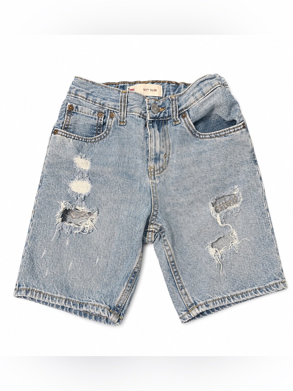 Levi’s 511 Slim Boys Distressed Denim Shorts Size 10 Regular
